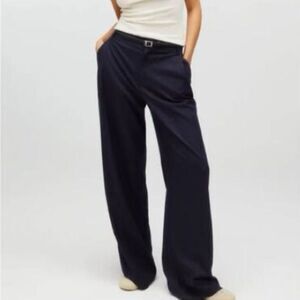 Kaia x Zara NWT Full Length Pants Womens XS Pleated Black Trousers Career Masc